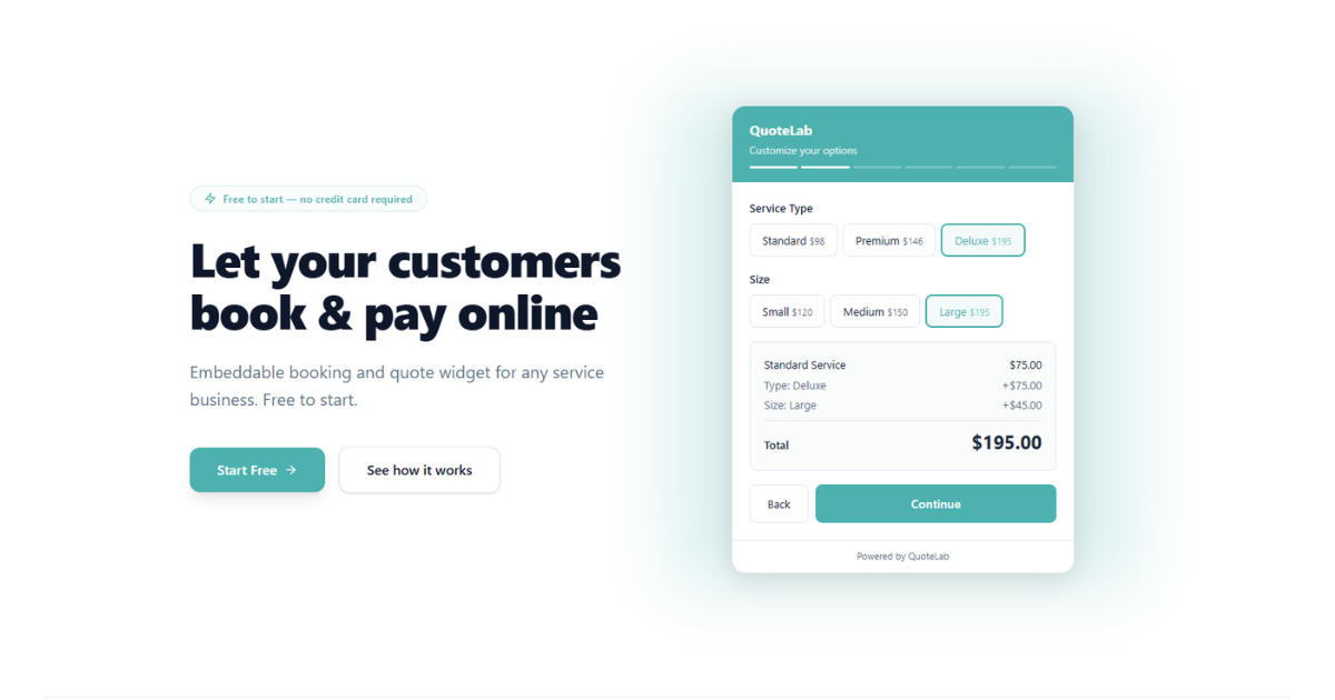 QuoteLab Booking Widget